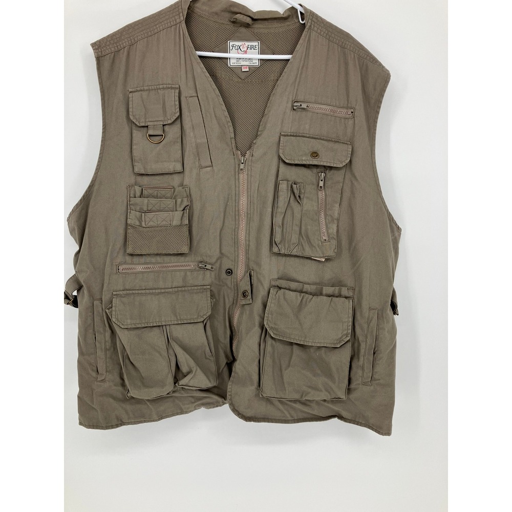 Fox Fire Utility Vest 3XB Olive Drab Fishing Hunting Photography Multi Pocket